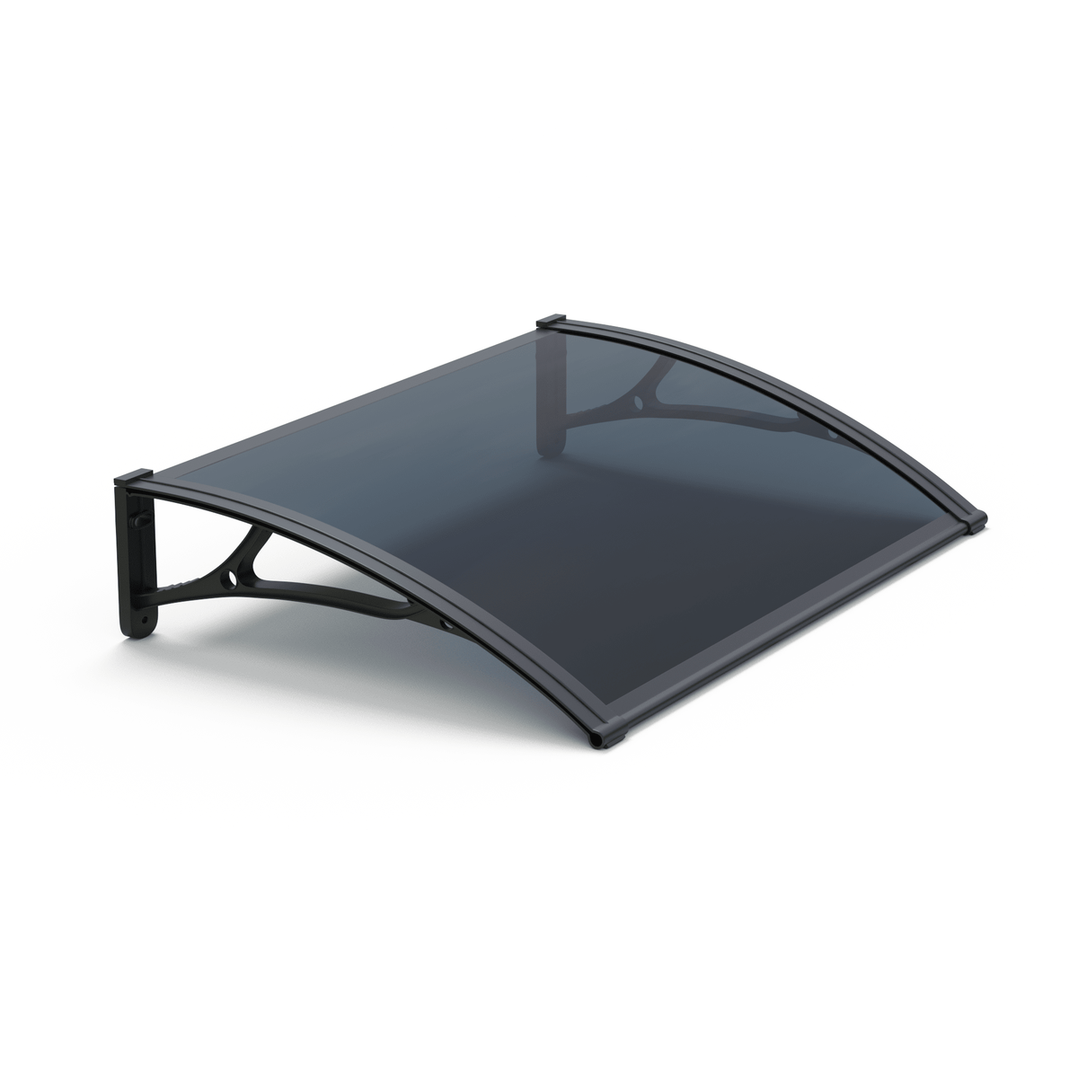 Copertină PRO 120x120 cm din aluminiu și plexiglas – Negru/Antracit - MAPROFI