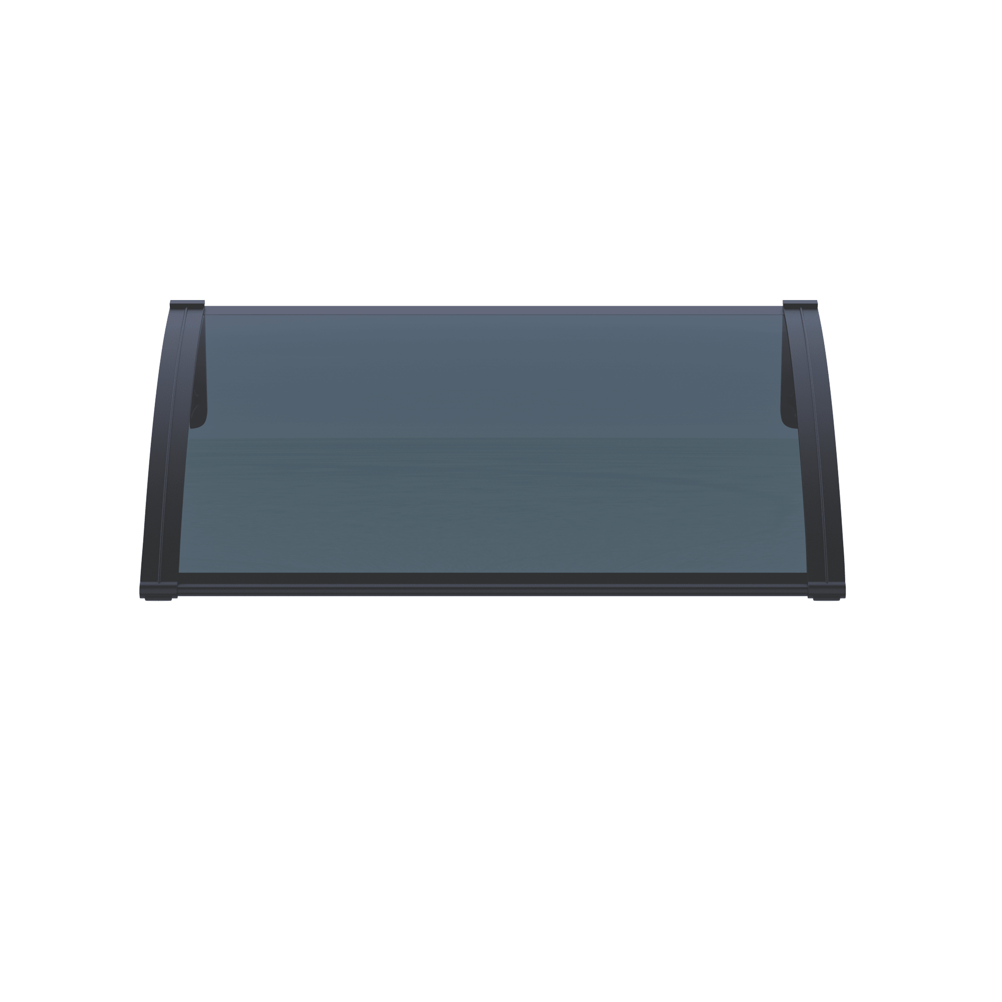 Copertină PRO 120x120 cm din aluminiu și plexiglas – Negru/Antracit - MAPROFI