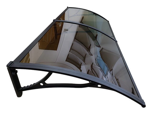 Copertină PRO 120x150 cm din aluminiu și plexiglas – Negru/Bronz - MAPROFI