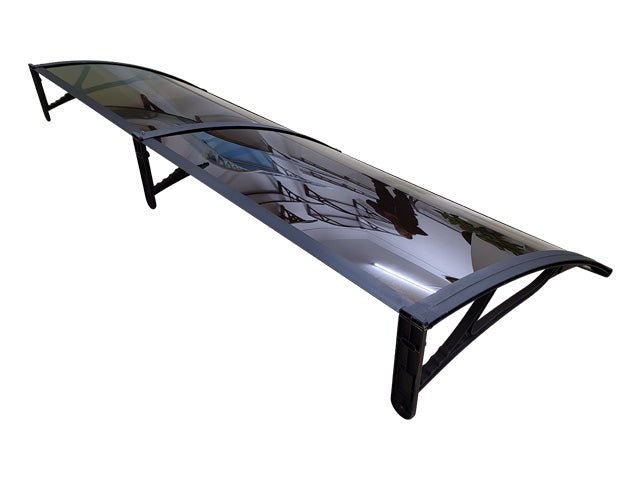 Copertină PRO 120x150 cm din aluminiu și plexiglas – Negru/Bronz - MAPROFI