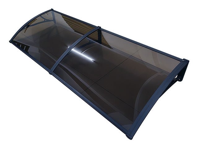 Copertină PRO 120x150 cm din aluminiu și plexiglas – Negru/Bronz - MAPROFI