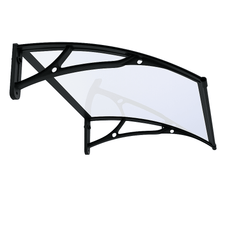 Copertină PRO 150x100 cm din aluminiu și plexiglas – Negru/Transparent - MAPROFI