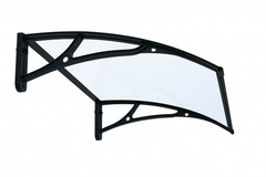 Copertină PRO 150x100 cm din aluminiu și plexiglas – Negru/Transparent - MAPROFI