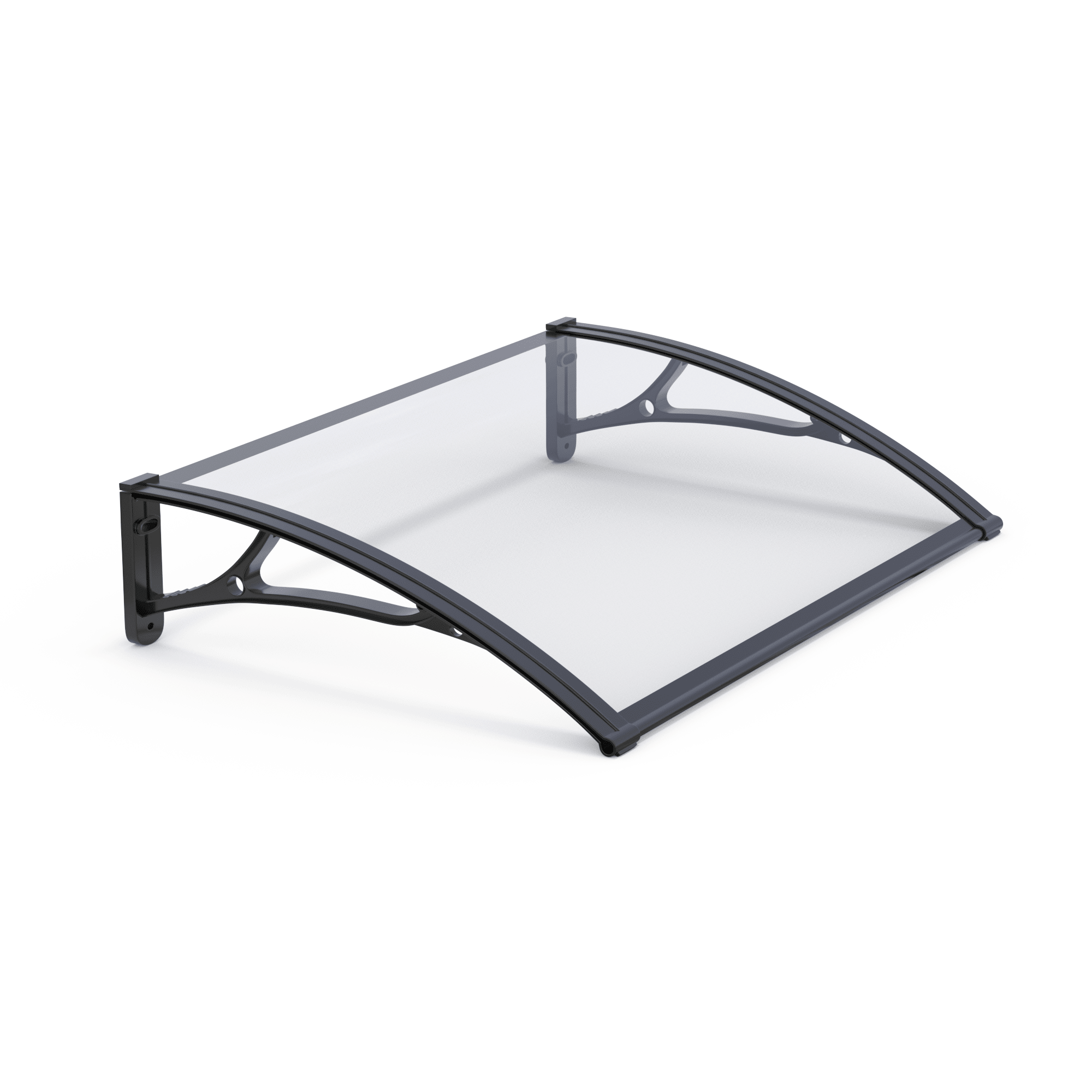 Copertină PRO 150x100 cm din aluminiu și plexiglas – Negru/Transparent - MAPROFI