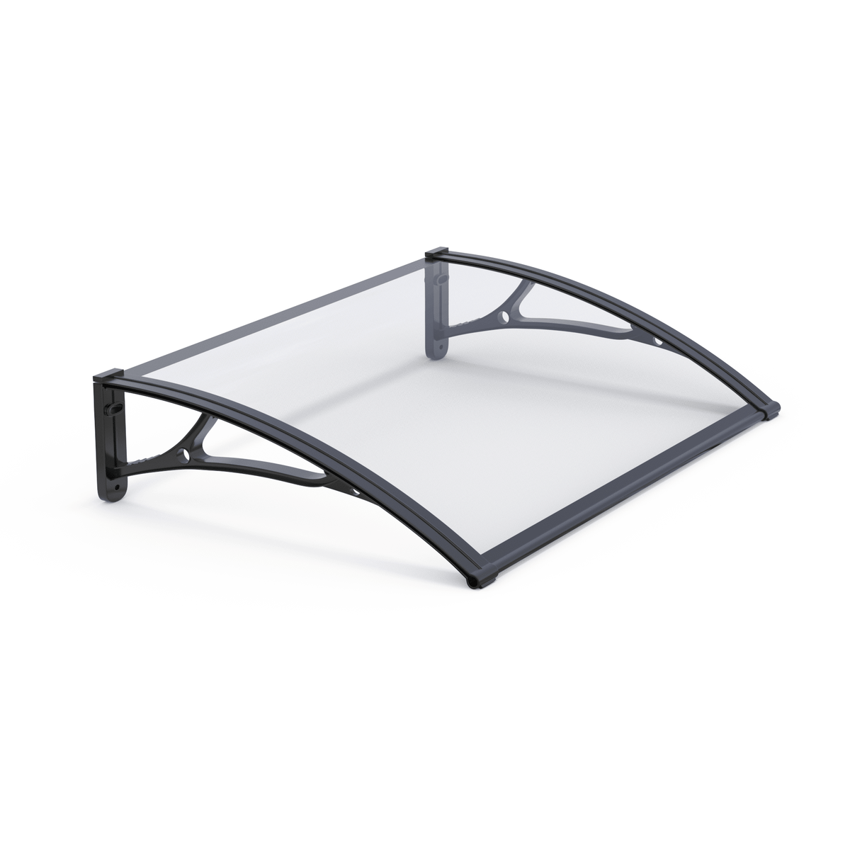 Copertină PRO 150x100 cm din aluminiu și plexiglas – Negru/Transparent - MAPROFI