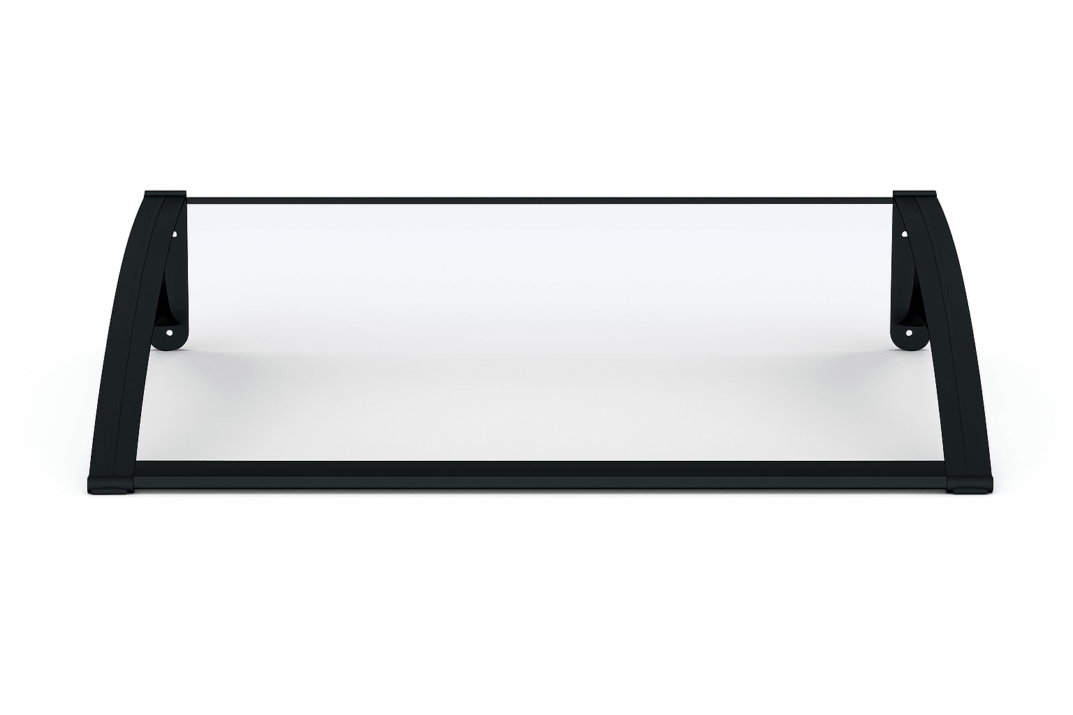 Copertină PRO 150x100 cm din aluminiu și plexiglas – Negru/Transparent - MAPROFI