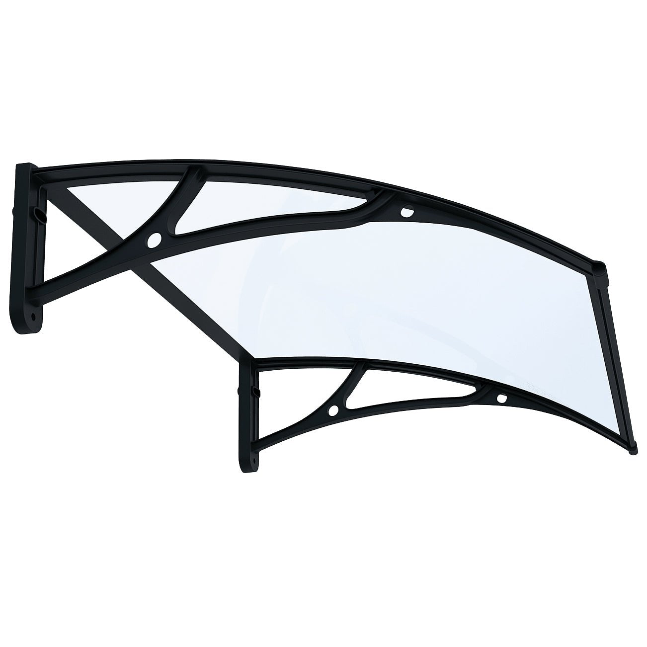 Copertină PRO 150x100 cm din aluminiu și plexiglas – Negru/Transparent - MAPROFI