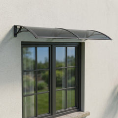 Copertină PRO 150x120 cm din aluminiu și plexiglas – Negru/Antracit - MAPROFI