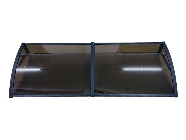 Copertină PRO 150x150 cm din aluminiu și plexiglas – Negru/Bronz - MAPROFI