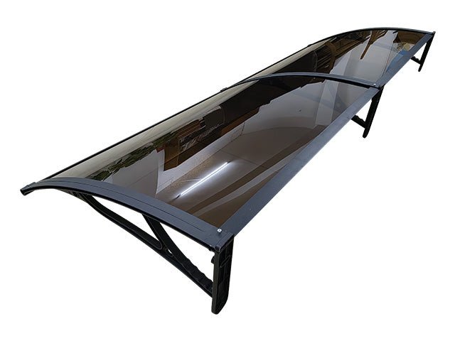 Copertină PRO 150x150 cm din aluminiu și plexiglas – Negru/Bronz - MAPROFI