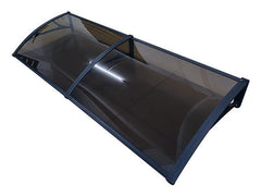 Copertină PRO 150x150 cm din aluminiu și plexiglas – Negru/Bronz - MAPROFI