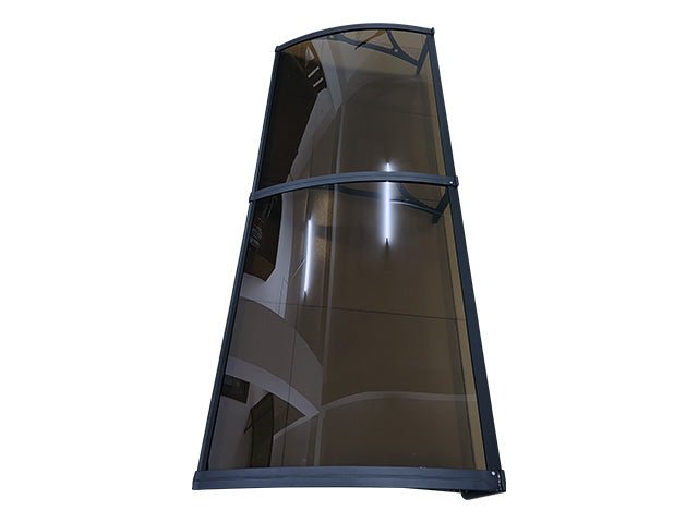 Copertină PRO 150x150 cm din aluminiu și plexiglas – Negru/Bronz - MAPROFI