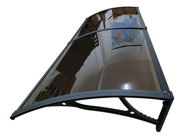 Copertină PRO 150x150 cm din aluminiu și plexiglas – Negru/Bronz - MAPROFI