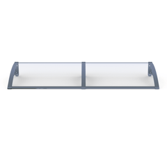 Copertină PRO 200x120 cm din aluminiu și plexiglas – Gri/Transparent - MAPROFI