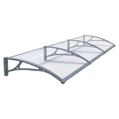 Copertină PRO 240x150 cm din aluminiu și plexiglas – Gri/Transparent - MAPROFI