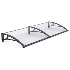 Copertină PRO 240x80 cm din aluminiu și plexiglas – Negru/Transparent - MAPROFI