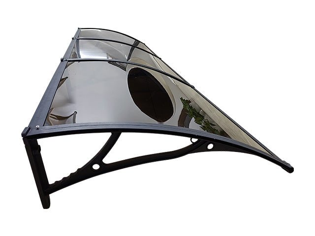 Copertină PRO 300x100 cm din aluminiu și plexiglas – Negru/Bronz - MAPROFI