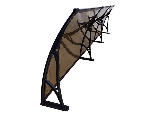 Copertină PRO 300x100 cm din aluminiu și plexiglas – Negru/Bronz - MAPROFI