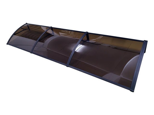 Copertină PRO 300x100 cm din aluminiu și plexiglas – Negru/Bronz - MAPROFI