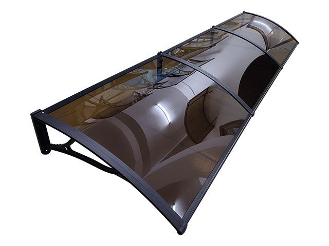 Copertină PRO 300x100 cm din aluminiu și plexiglas – Negru/Bronz - MAPROFI