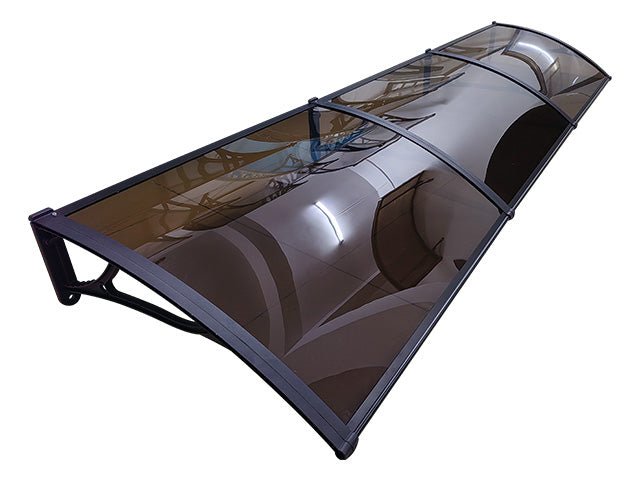 Copertină PRO 300x100 cm din aluminiu și plexiglas – Negru/Bronz - MAPROFI