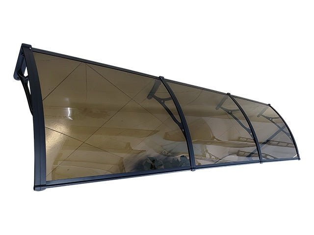 Copertină PRO 300x100 cm din aluminiu și plexiglas – Negru/Bronz - MAPROFI