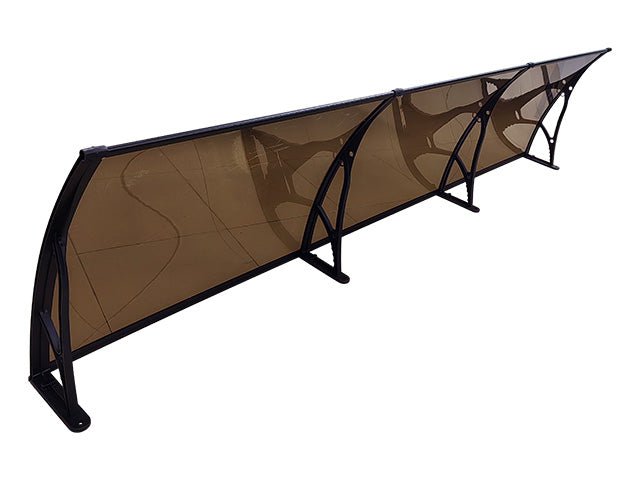 Copertină PRO 300x100 cm din aluminiu și plexiglas – Negru/Bronz - MAPROFI