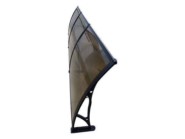 Copertină PRO 300x100 cm din aluminiu și plexiglas – Negru/Bronz - MAPROFI