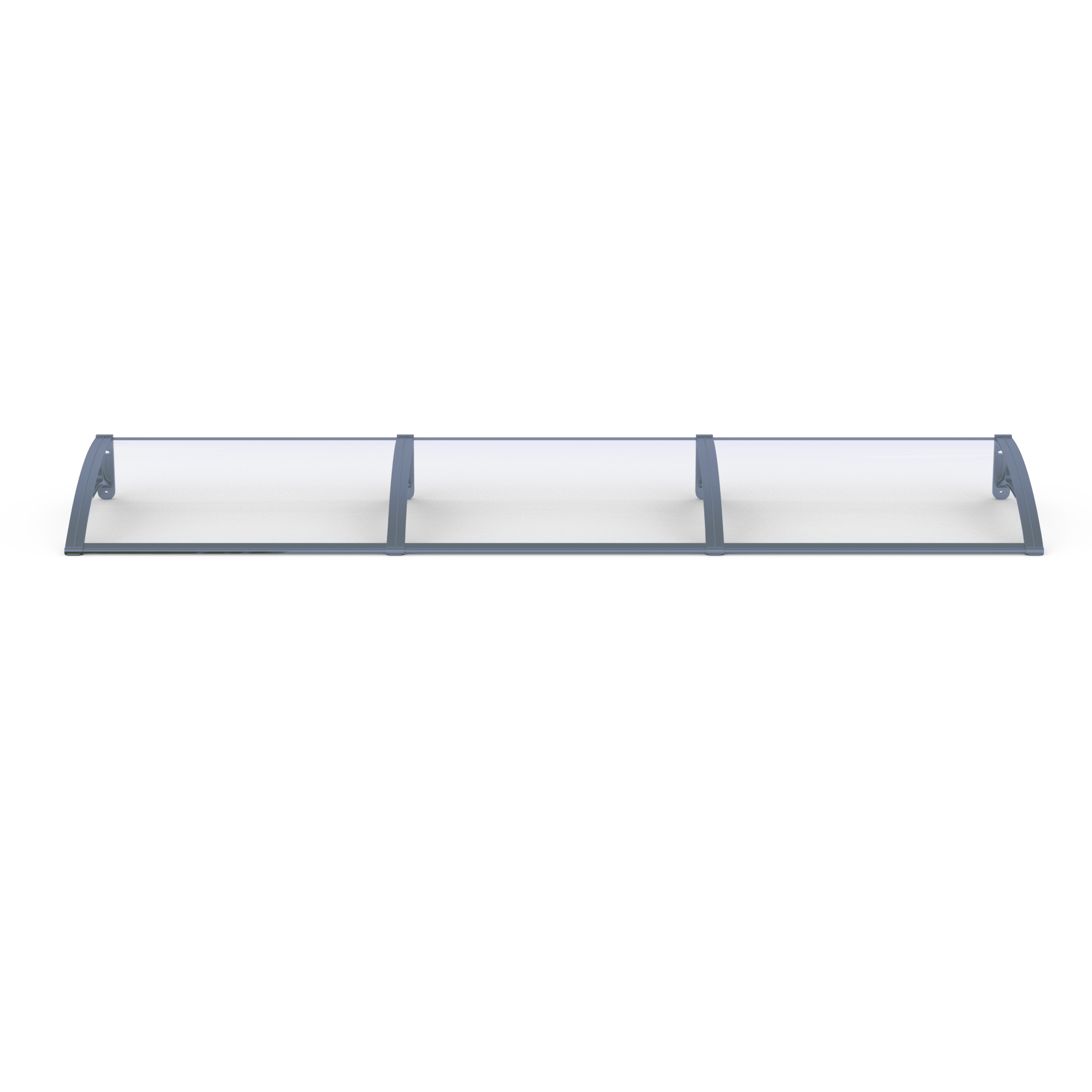 Copertină PRO 360x100 cm din aluminiu și plexiglas – Gri/Transparent - MAPROFI