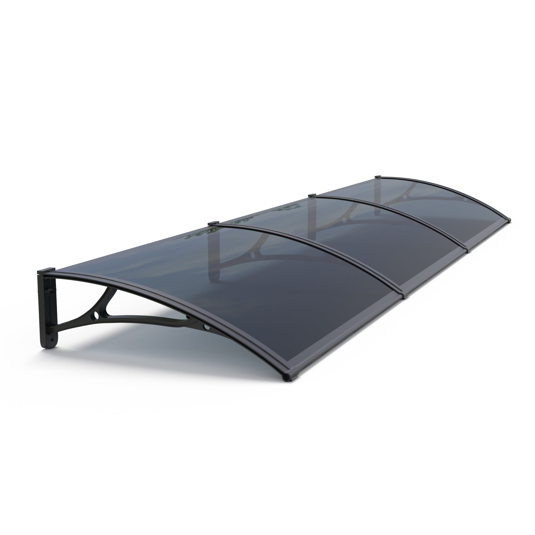 Copertină PRO 360x100 cm din aluminiu și plexiglas – Negru/Antracit - MAPROFI