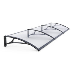 Copertină PRO 360x100 cm din aluminiu și plexiglas – Negru/Transparent - MAPROFI