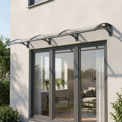 Copertină PRO 360x100 cm din aluminiu și plexiglas – Negru/Transparent - MAPROFI