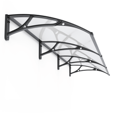 Copertină PRO 360x100 cm din aluminiu și plexiglas – Negru/Transparent - MAPROFI