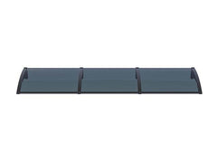 Copertină PRO 360x120 cm din aluminiu și plexiglas – Negru/Antracit - MAPROFI