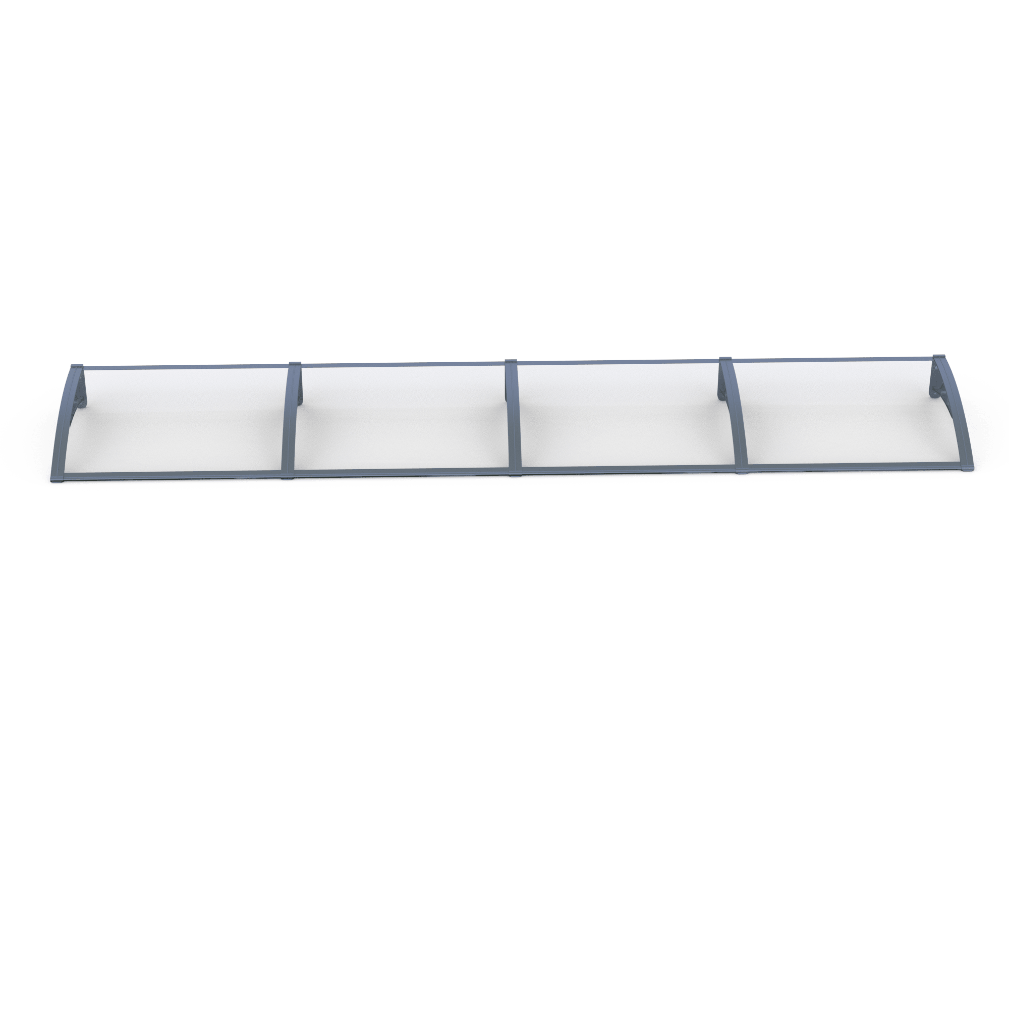 Copertină PRO 360x150 cm din aluminiu și plexiglas – Gri/Transparent - MAPROFI