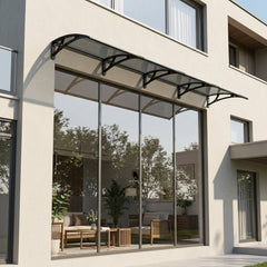 Copertină PRO 400x100 cm din aluminiu și plexiglas – Negru/Antracit - MAPROFI