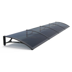 Copertină PRO 400x100 cm din aluminiu și plexiglas – Negru/Antracit - MAPROFI
