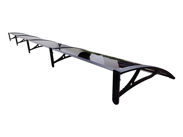 Copertină PRO 400x150 cm din aluminiu și plexiglas – Negru/Bronz - MAPROFI