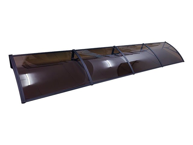 Copertină PRO 400x150 cm din aluminiu și plexiglas – Negru/Bronz - MAPROFI