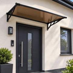 Copertina Usa / Geam MAX PRO 150x100 cm, Policarbonat 5.2 mm, Margini din Aluminiu, Suporturi din Otel Vopsit, Negru/Bronz - MAPROFI
