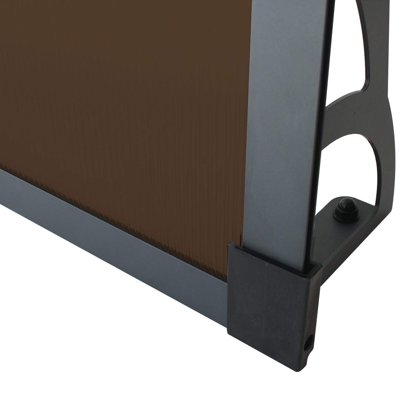 Copertina Usa / Geam MAX PRO 150x100 cm, Policarbonat 5.2 mm, Margini din Aluminiu, Suporturi din Otel Vopsit, Negru/Bronz - MAPROFI