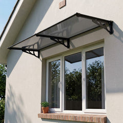 Copertina Usa / Geam MAX PRO 200x80 cm, Policarbonat 5.2 mm, Margini din Aluminiu, Suporturi din Otel Vopsit, Negru/Antracit - MAPROFI