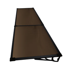 Copertina Usa / Geam MAX PRO 240x80 cm, Policarbonat 5.2 mm, Margini din Aluminiu, Suporturi din Otel Vopsit, Negru/Bronz - MAPROFI