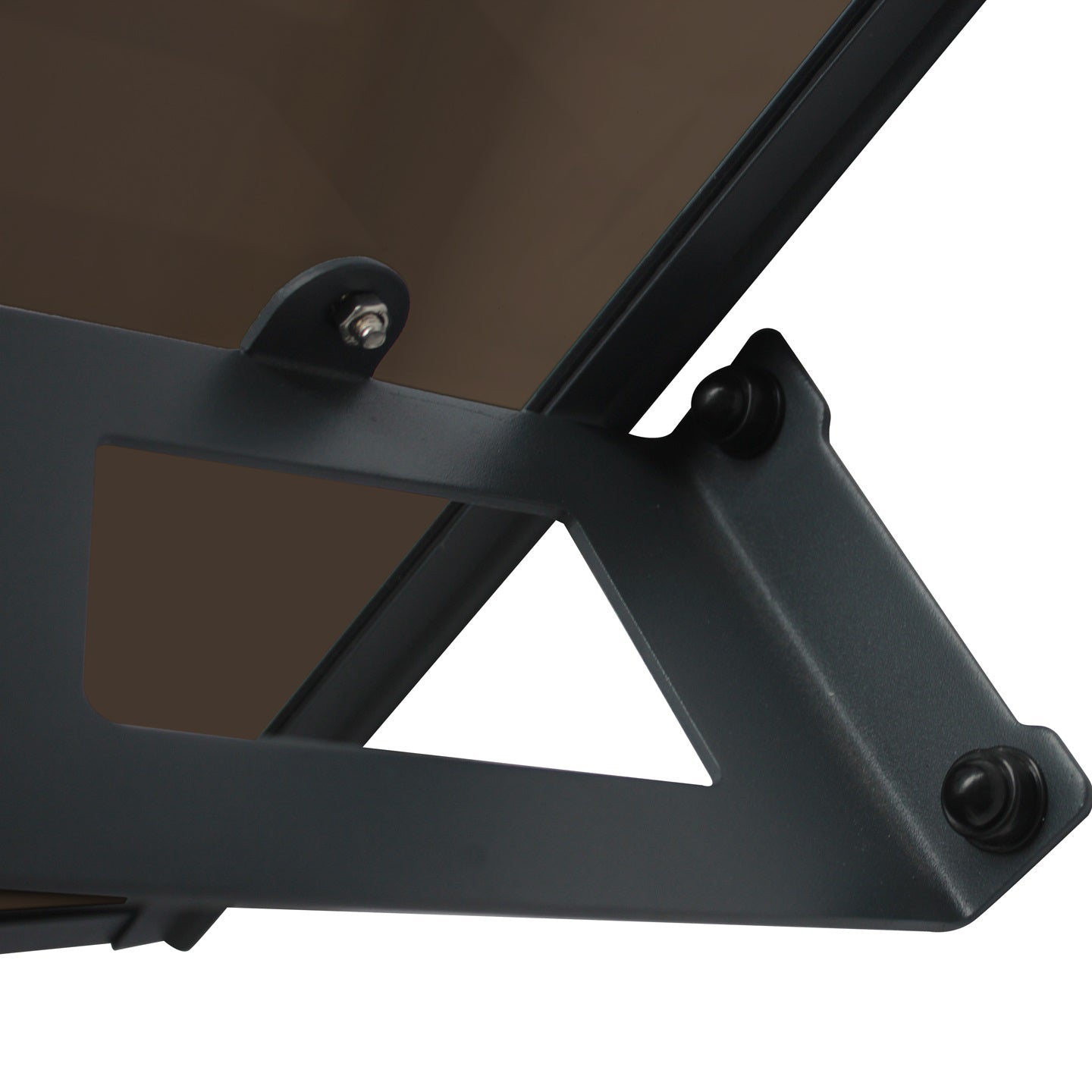 Copertină VIVIEN PRO 120x100 cm din aluminiu și plexiglas – Negru/Bronz - MAPROFI