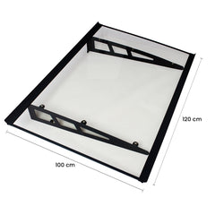 Copertină VIVIEN PRO 120x100 cm din aluminiu și plexiglas – Negru/Transparent - MAPROFI