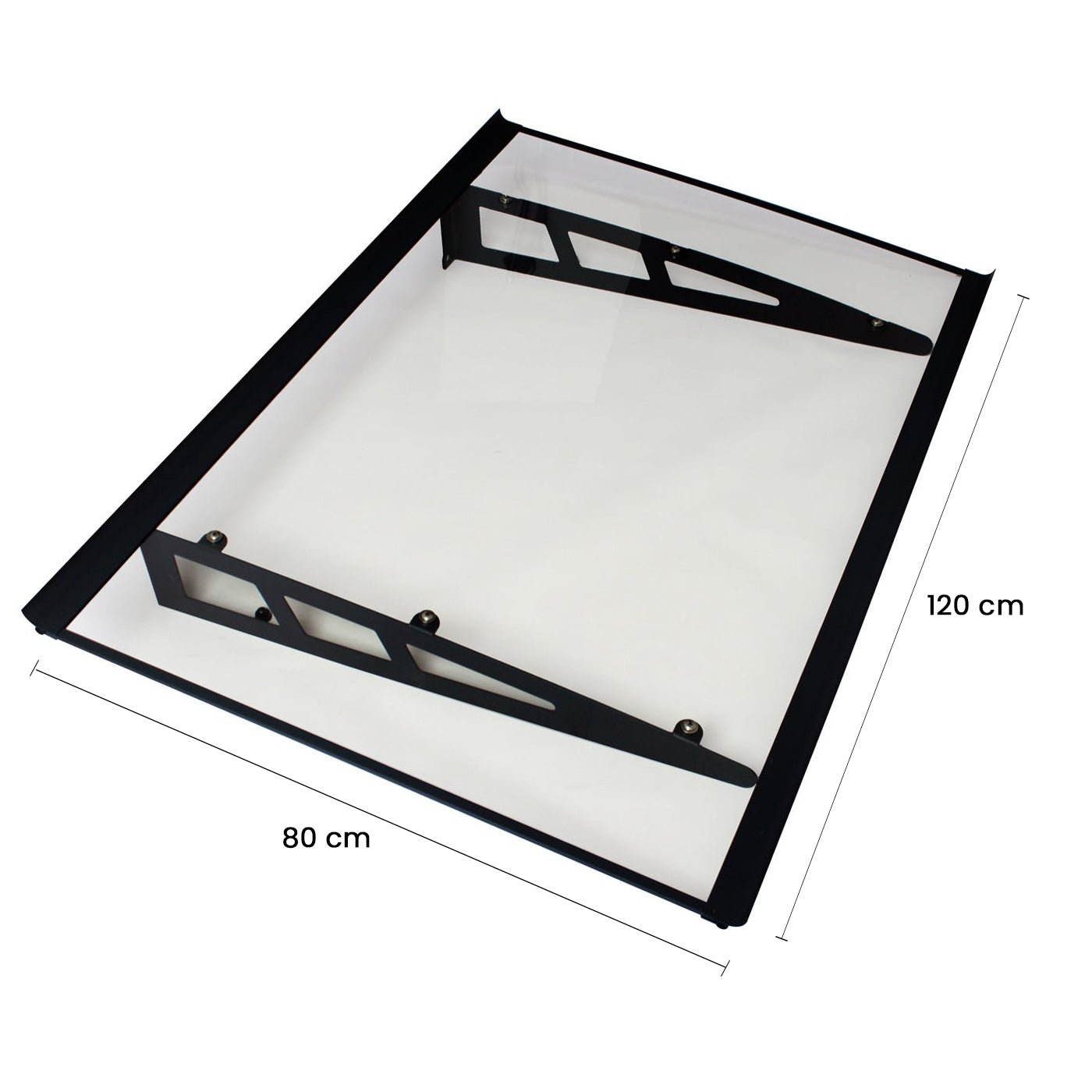 Copertină VIVIEN PRO 120x80 cm din aluminiu și plexiglas – Negru/Transparent - MAPROFI