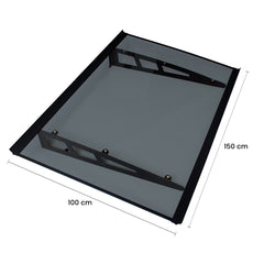 Copertină VIVIEN PRO 150x100 cm din aluminiu și plexiglas – Negru/Antracit - MAPROFI