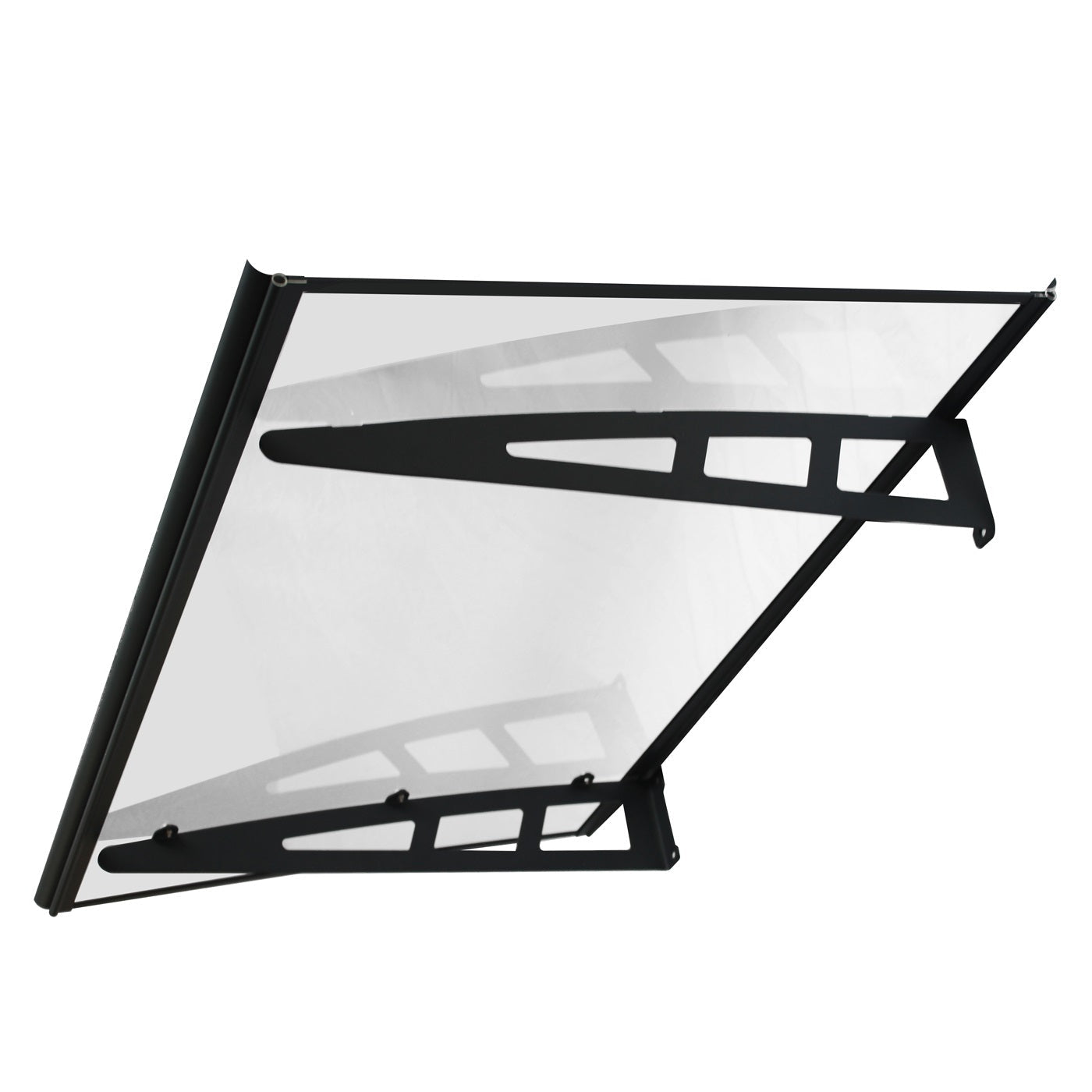 Copertină VIVIEN PRO 150x100 cm din aluminiu și plexiglas – Negru/Transparent - MAPROFI