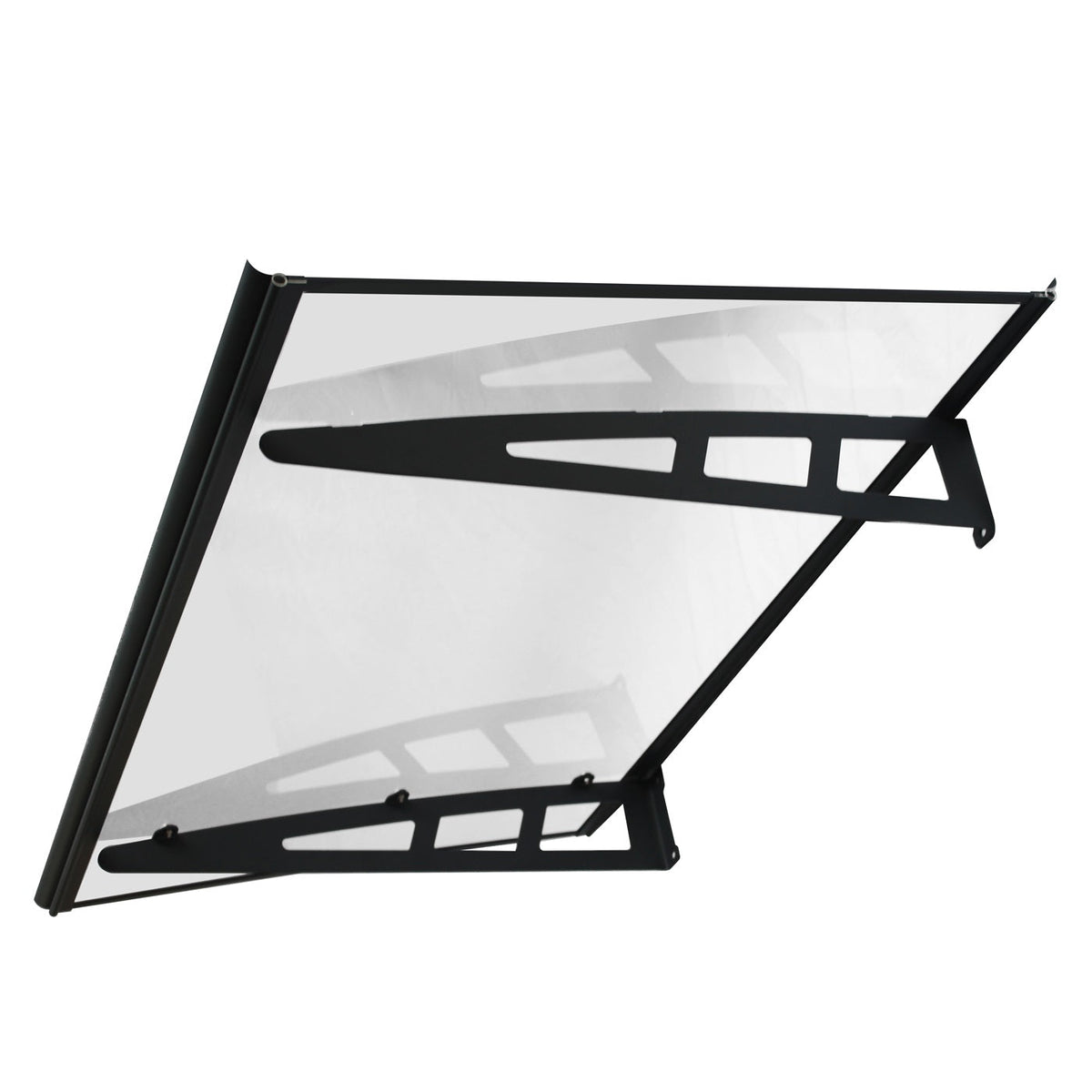 Copertină VIVIEN PRO 150x100 cm din aluminiu și plexiglas – Negru/Transparent - MAPROFI