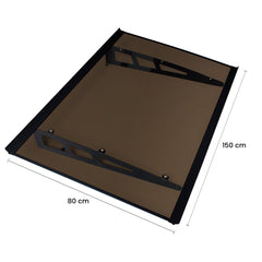 Copertină VIVIEN PRO 150x80 cm din aluminiu și plexiglas – Negru/Bronz - MAPROFI